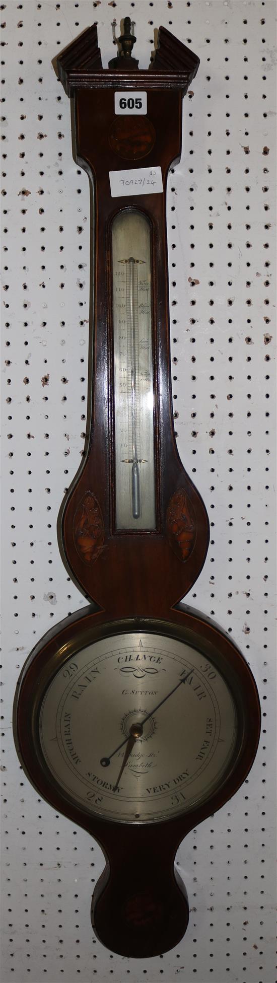 Shell inlaid barometer